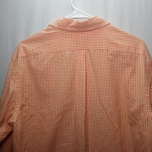 Polo Ralph Lauren Men's Shirt XXL Orange White Gingham Plaid Cotton Long Sleeve - Picture 5 of 12